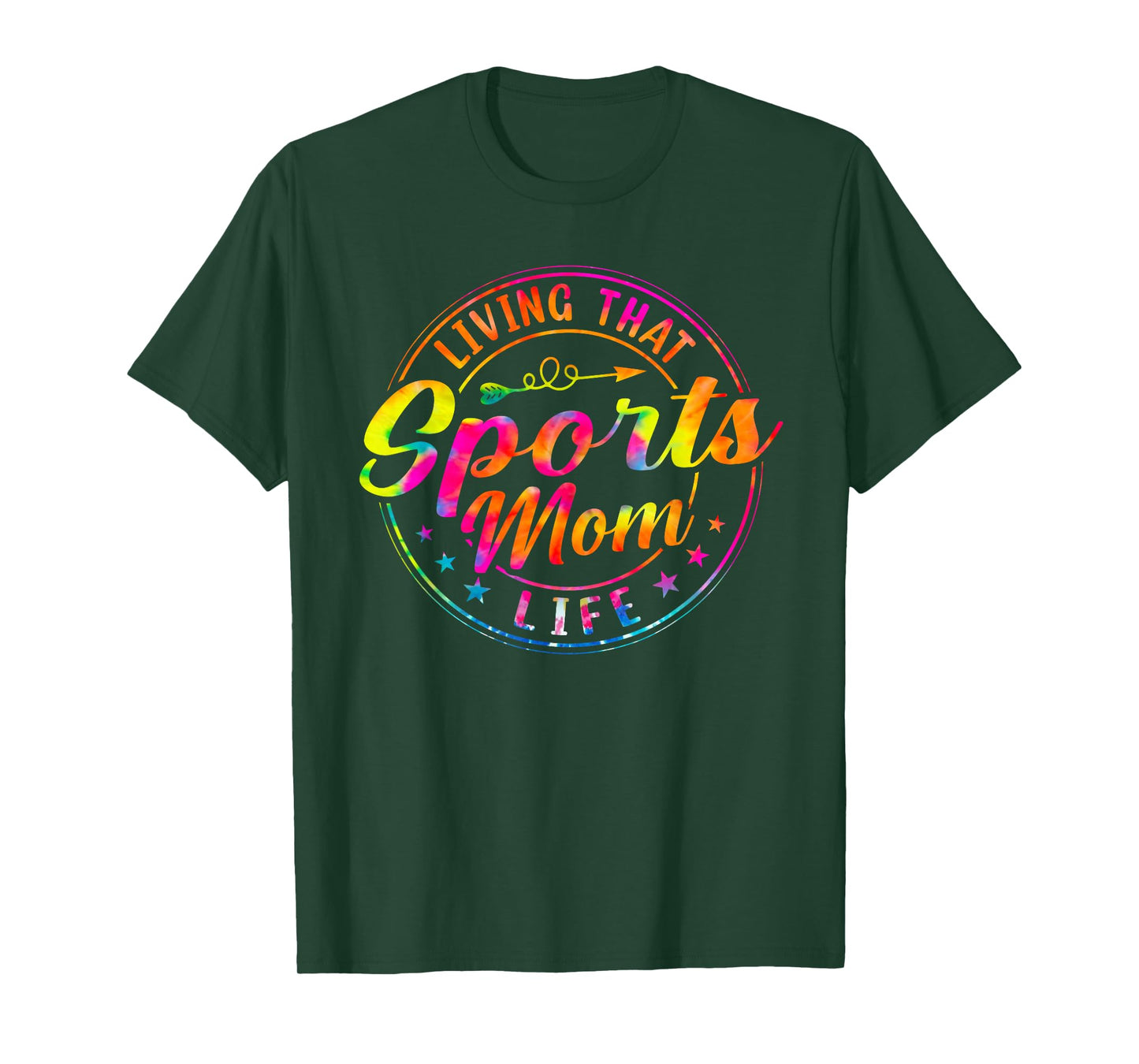 Living That Sports Mom Life Tie Dye Mothers Day Sports Mama T-Shirt