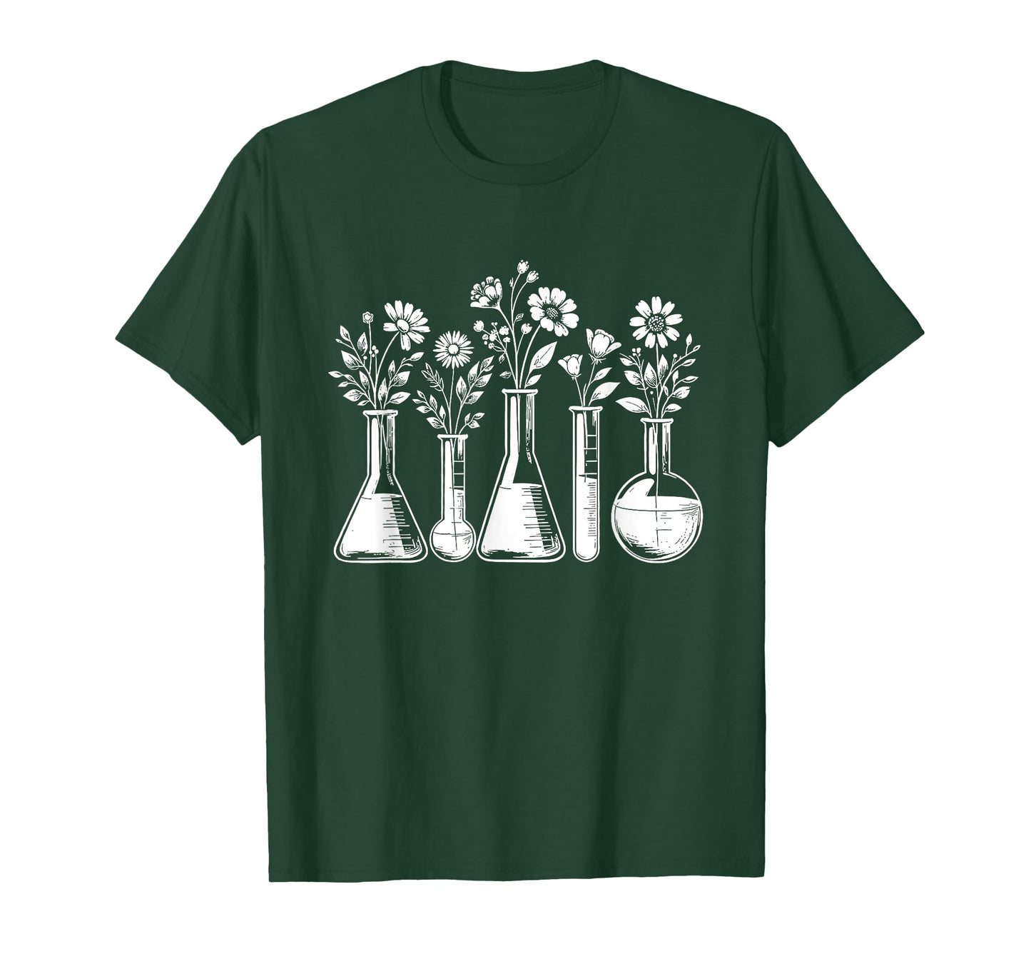 Botanical Beaker Science Teacher Floral Chemistry Lab Week T-Shirt