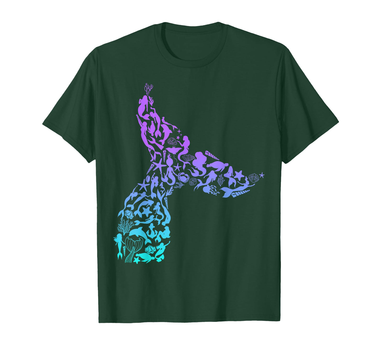 Girls Whale Mermaid Tail Fantasy Design Sea Ocean Themed T-Shirt