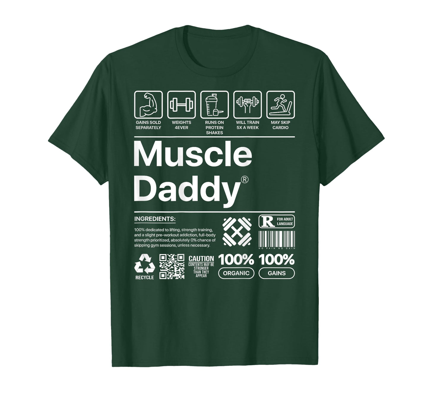 Funny Muscle Daddy For Workout Gym lover and Bodybuilder T-Shirt