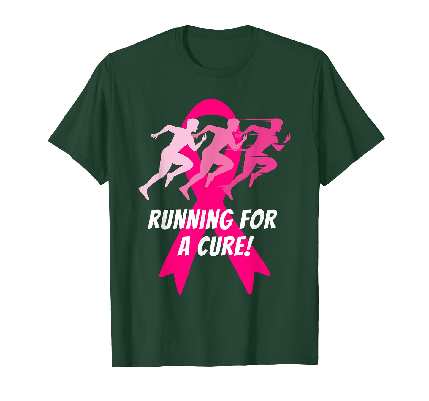 Running for a Cure Pink Ribbon Breast Cancer T-Shirt