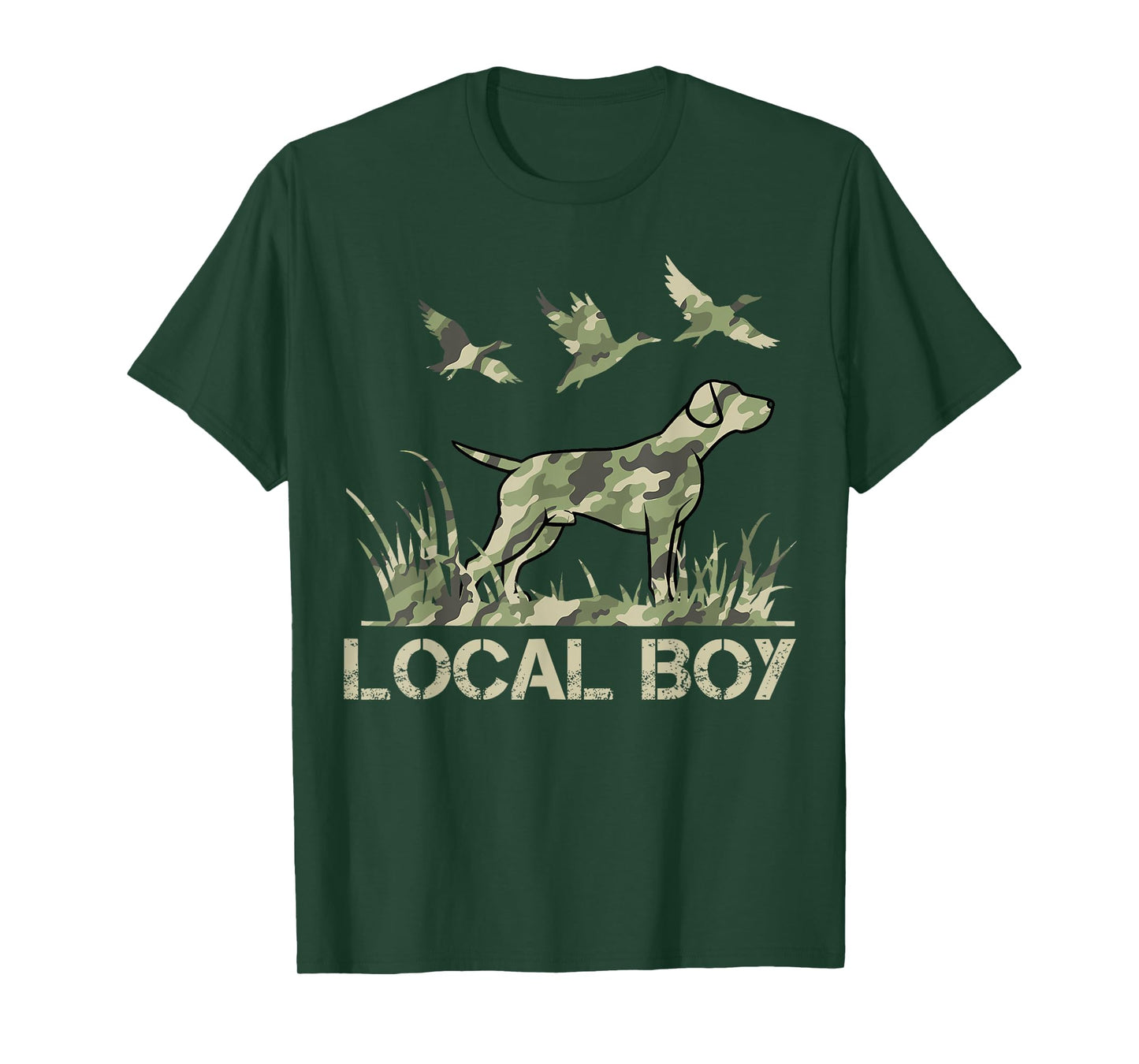 Retro Southern Boy Camouflage Hunting Dog Camo Duck Hunter T-Shirt
