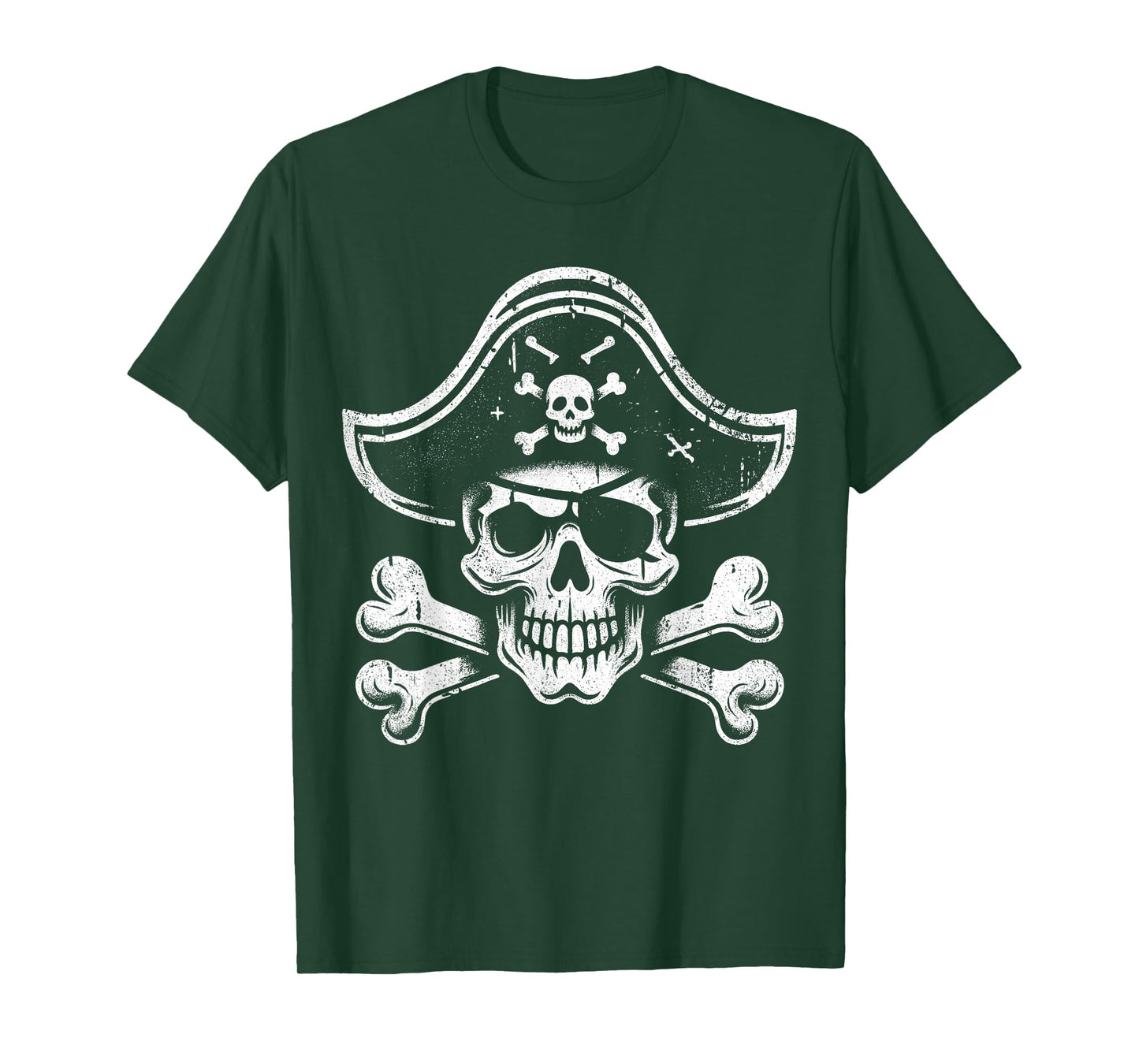 Vintage Pirate Skull Captain Tee - Roger Jolly Crossbones T-Shirt