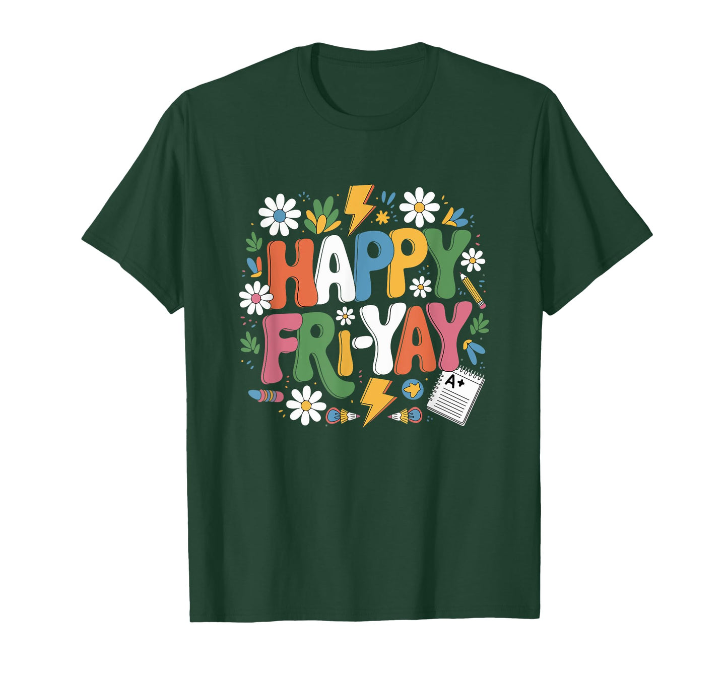 Happy Fri-Yay Funny Teacher Life Weekend Pun Happy Friday T-Shirt