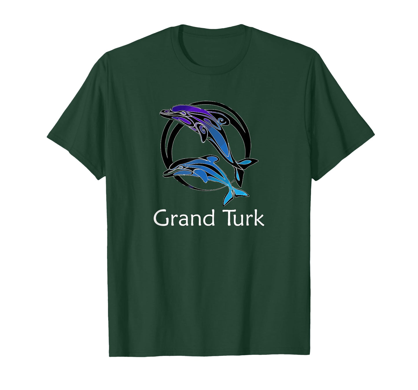 Grand Turk Tribal Dolphin Design Retro Souvenir T-Shirt