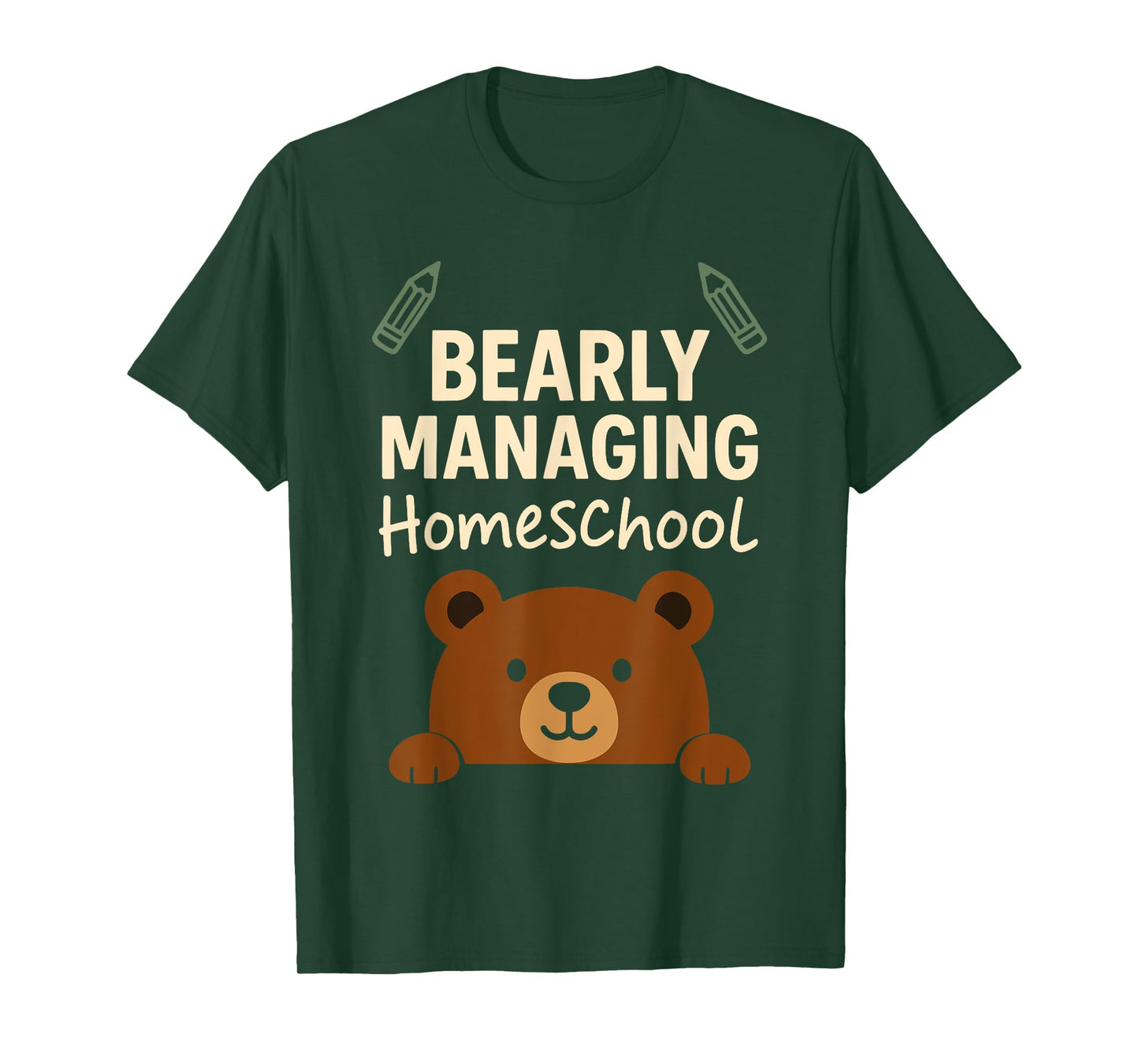 Homeschool Mom Mama Bear Homeschooling Gift Teacher Mom T-Shirt