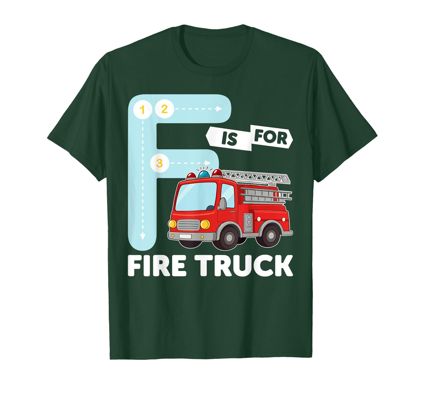 Alphabet Student F is for Fire Truck Learning Abcs Teacher T-Shirt