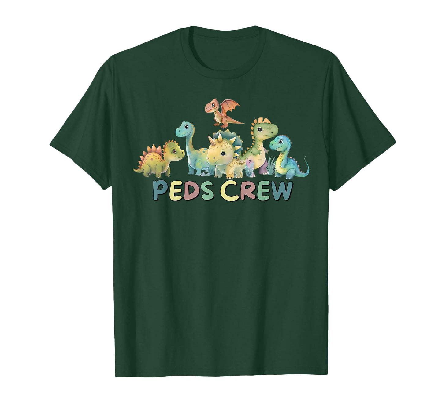 PEDS Crew Pediatric Nurse Appreciation Cute Dinosaurs T-Shirt