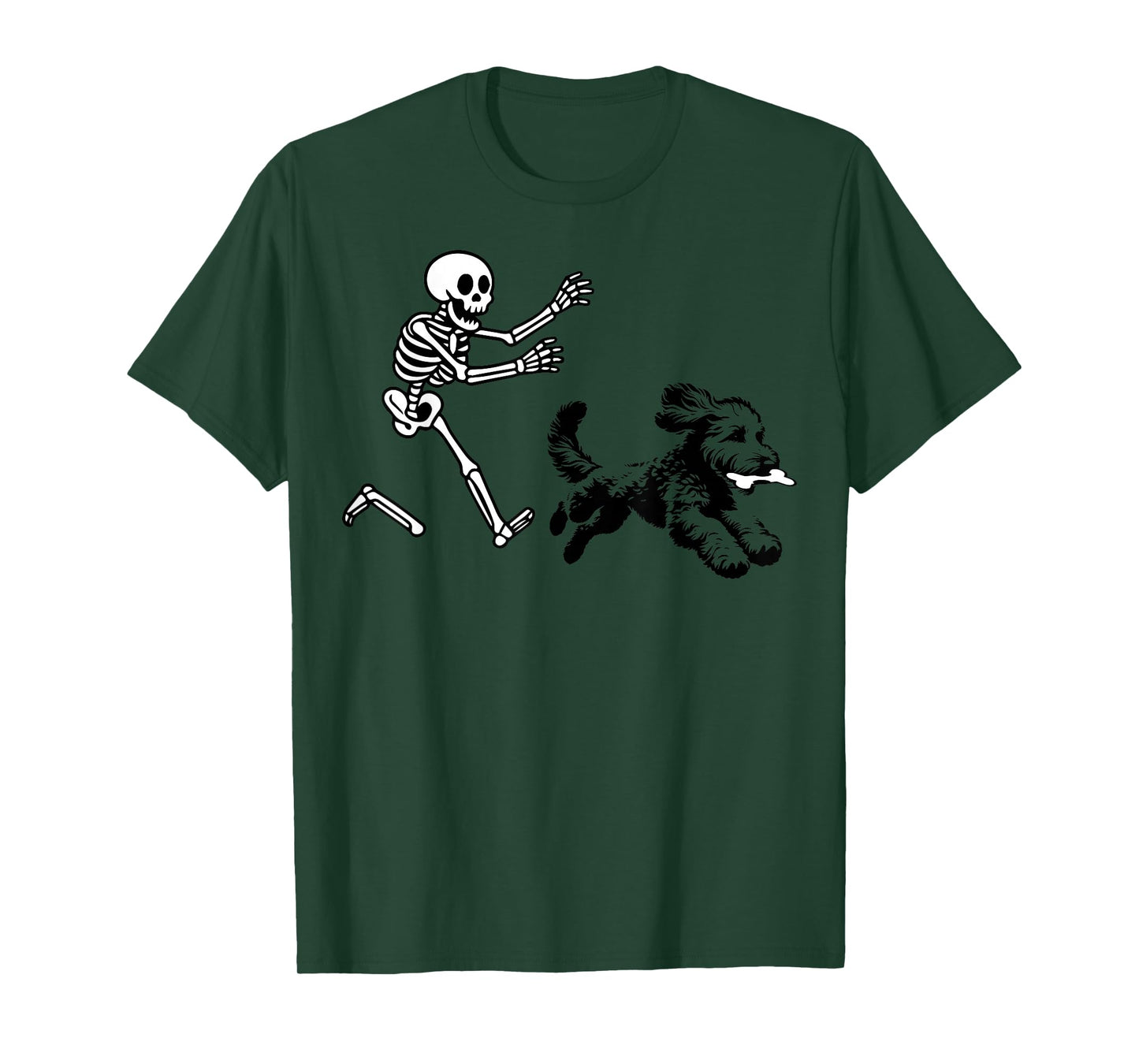 Funny Doodle Running Skeleton Halloween T-Shirt