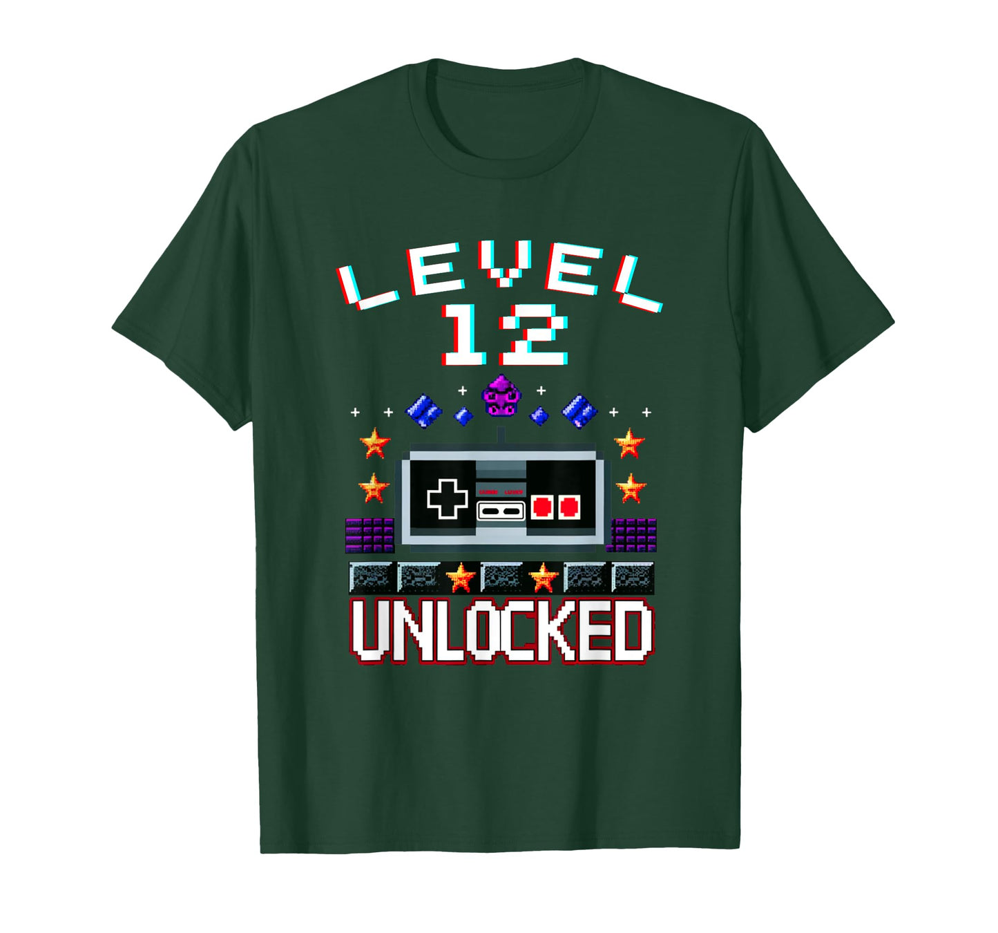 12th Birthday Boy Level 12 Unlocked Funny Video Game Gamer T-Shirt