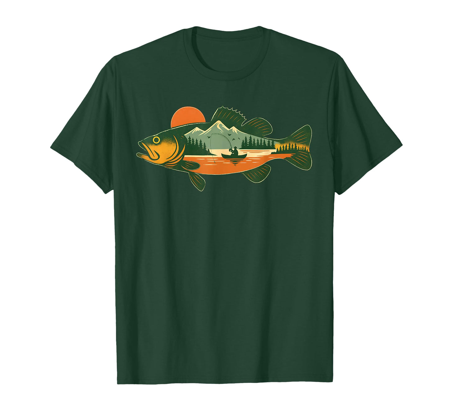 Retro Funny Fishing Outdoor Forest Nature Wildlife Fisherman T-Shirt