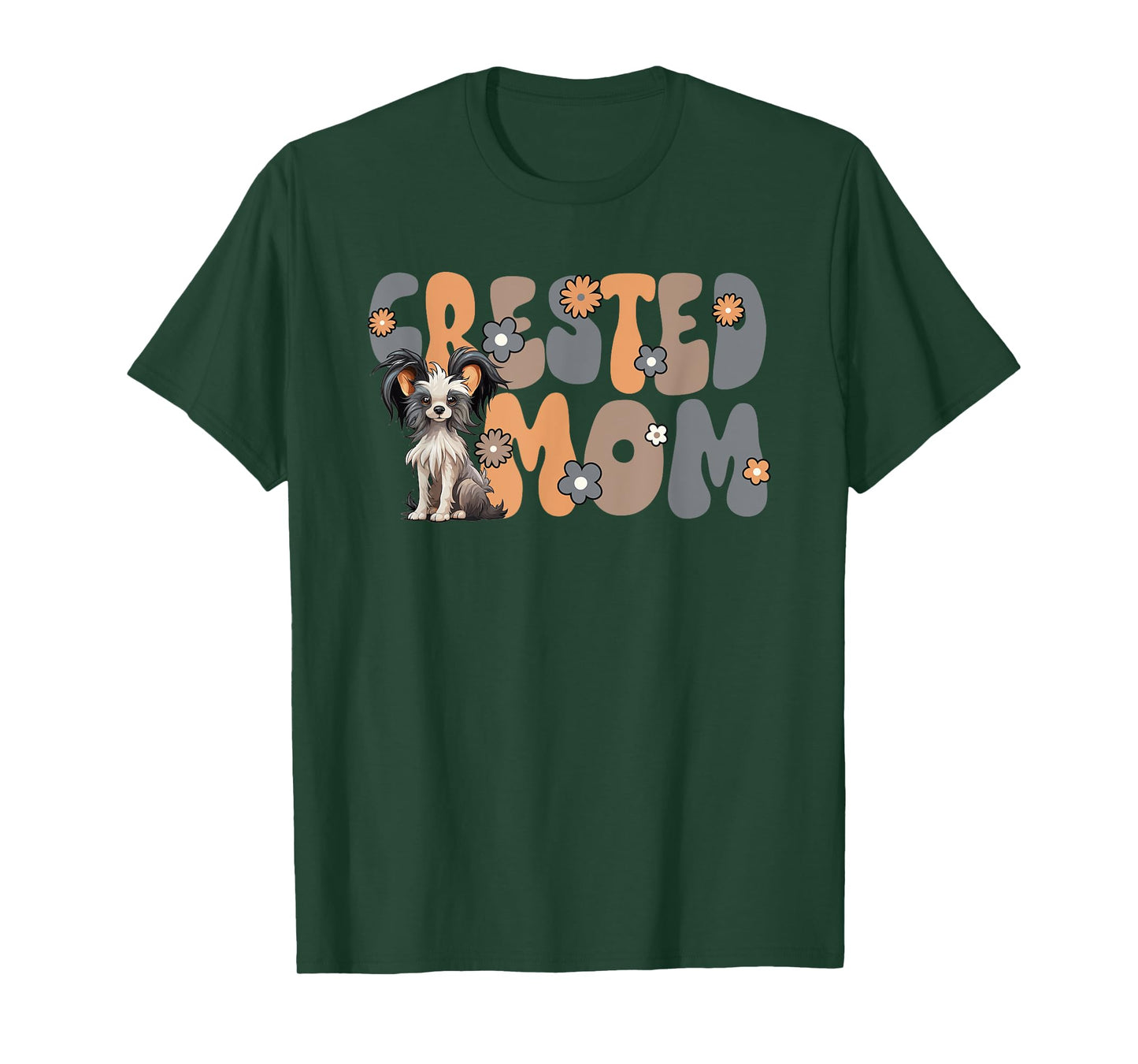 Chinese Crested Dog Groovy World's Best Crested Mom T-Shirt