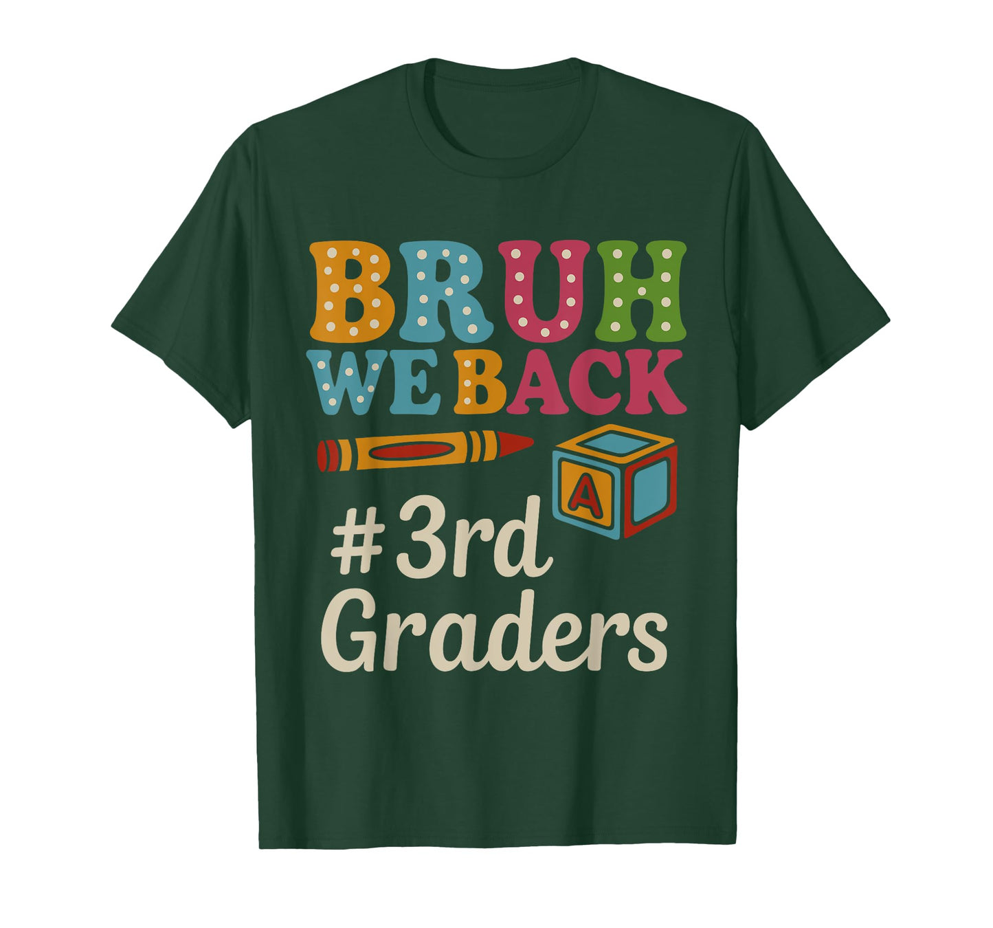 Groovy Bruh We Back 3rd Grade Teachers Kids Back To School T-Shirt