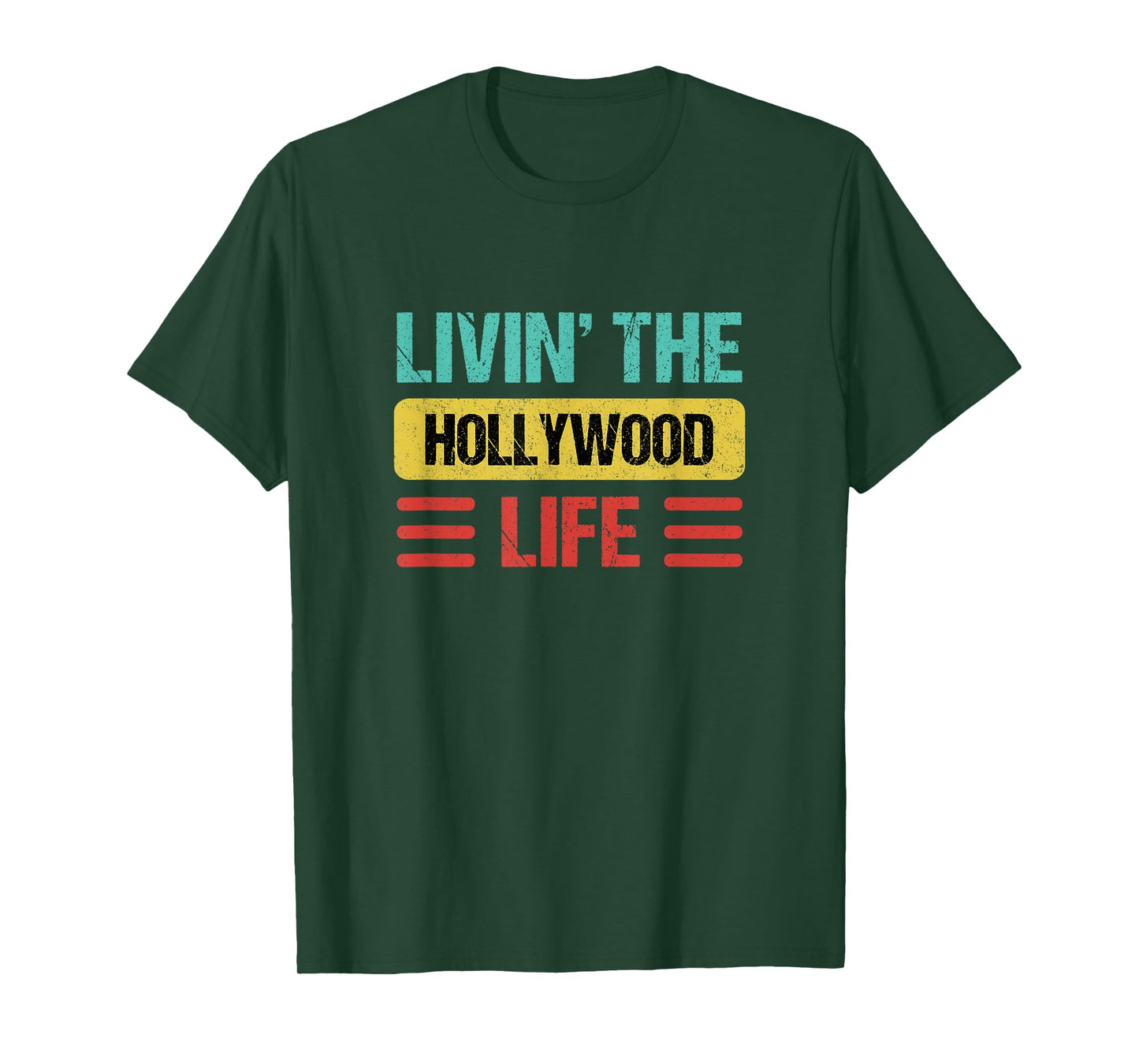 Hollywood Florida Shirts & Gifts Hollywood T-Shirt Unisex-Adults Black Small Crew Neck Short Sleeve Modern Letter Print Birthday Theme Hollywood T-Shirt
