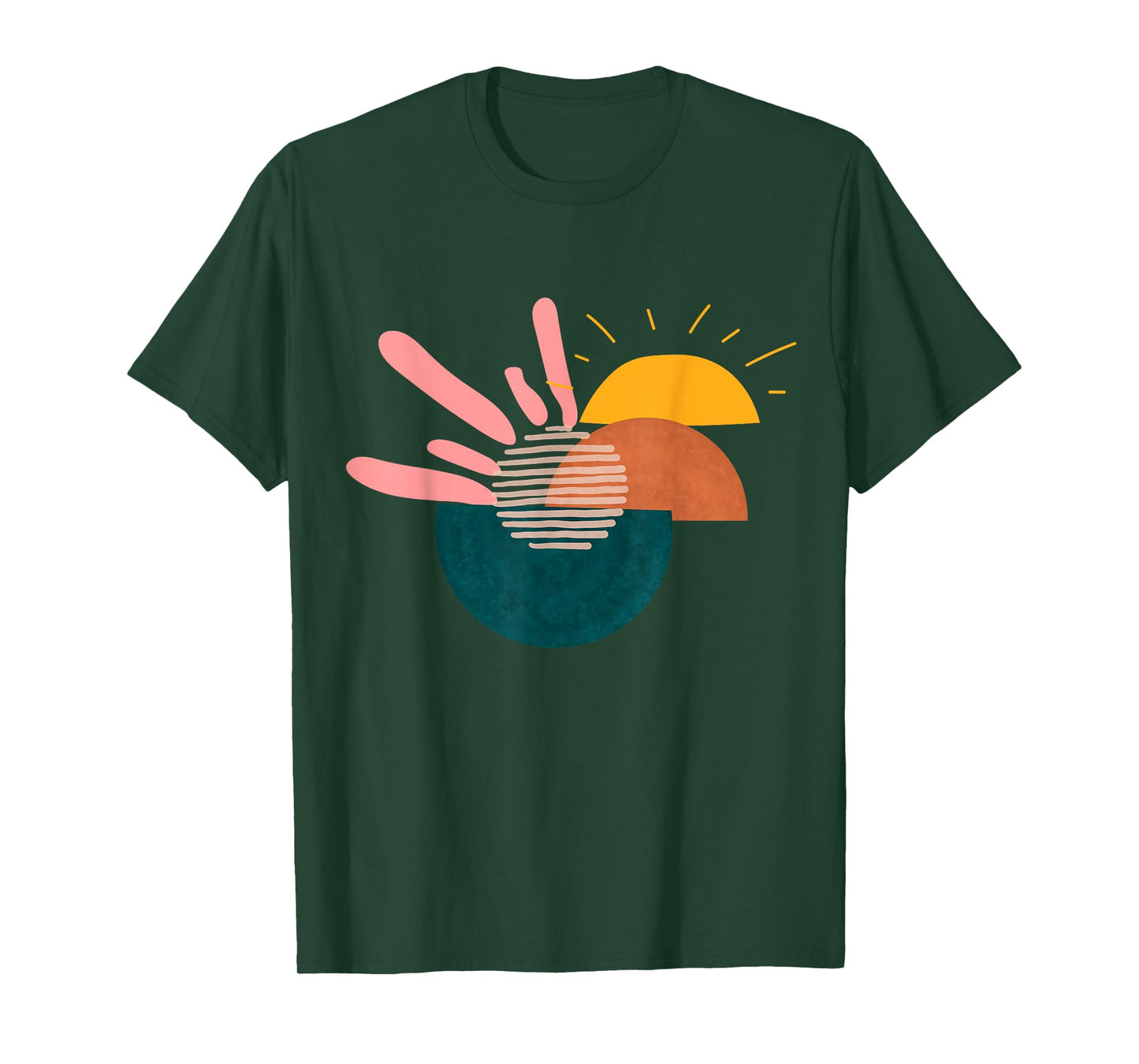 Funny Geometric sunset Abstract Artwork painting Lover T-Shirt