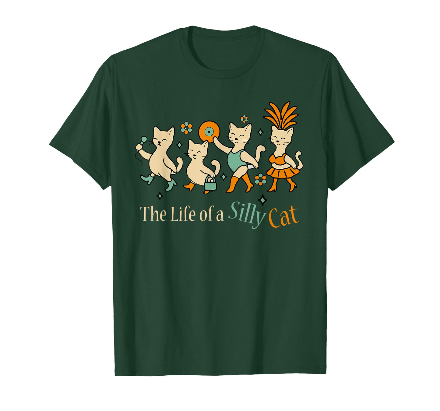Women Funny Cat Era The Life of a Silly cat Meme Show Girl T-Shirt