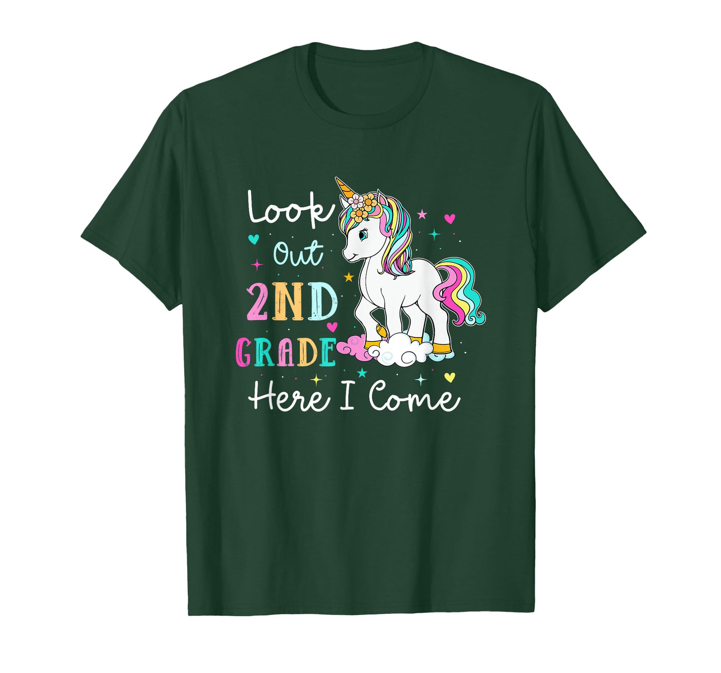 Look Out 2nd Grade Here I Come Unicorn Back To School Kid T-Shirt