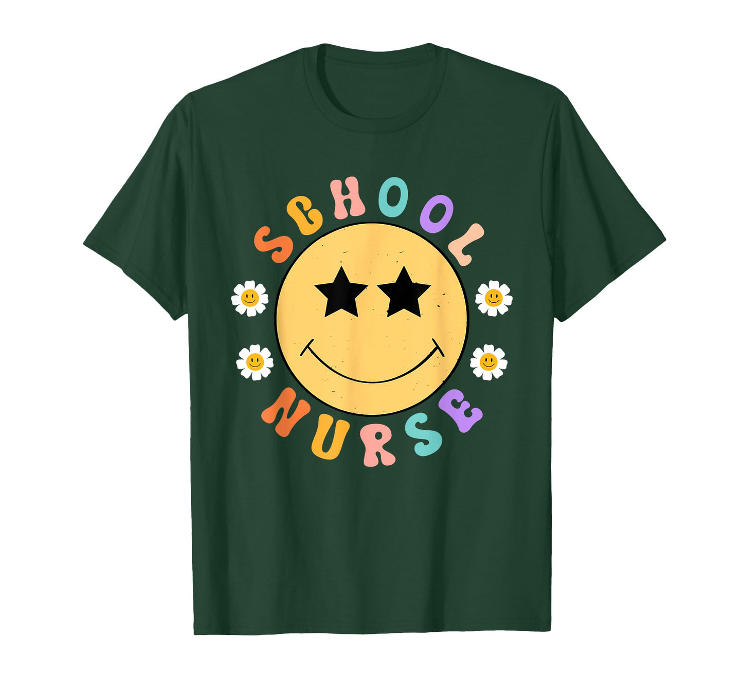 Retro School Nurse Smile Face Appreciation Nursing Nurse Day T-Shirt