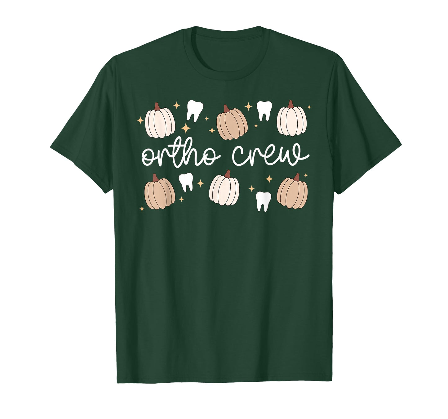 Retro Ortho Crew Tooth Pumpkin Fall Orthodontic Halloween T-Shirt