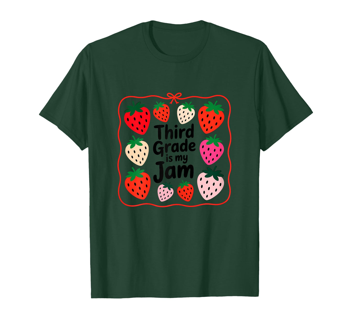 Women Third Grade is My Jam Strawberry Teacher Top T-Shirt