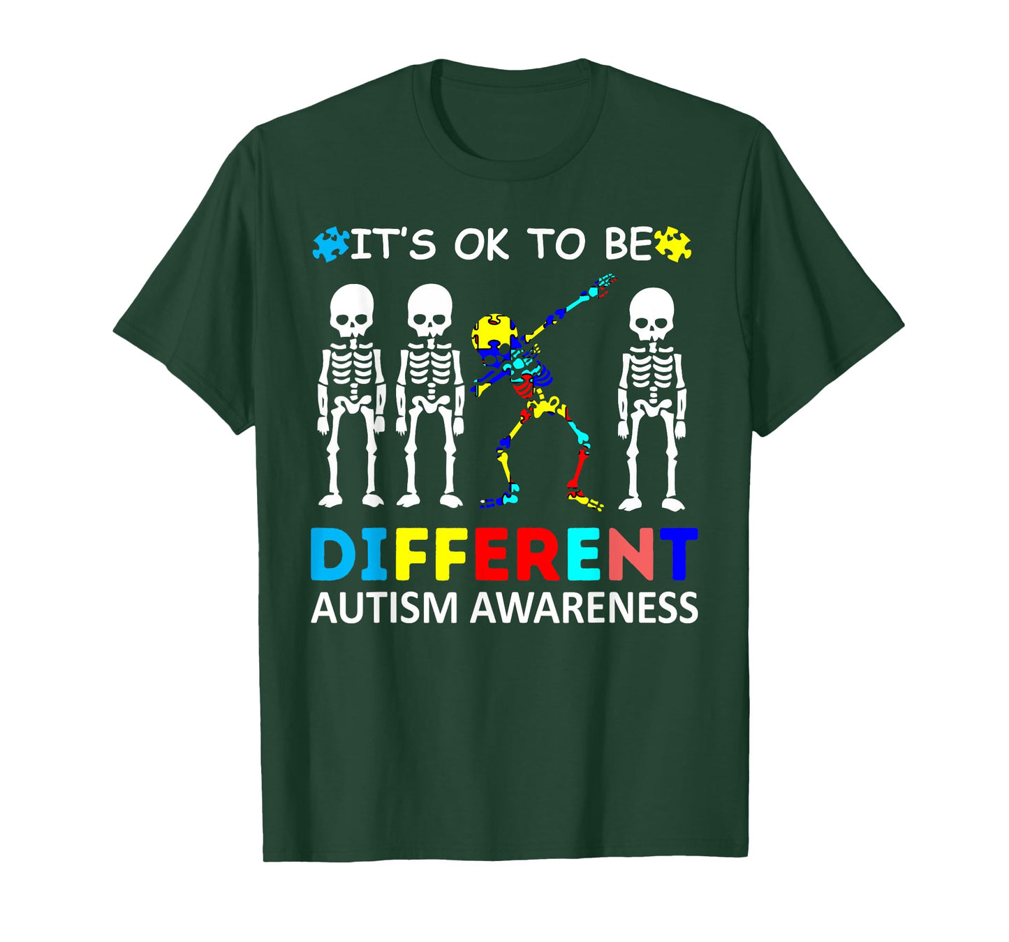 Autism Awareness Its Ok To Be Different Acceptance skeleton T-Shirt