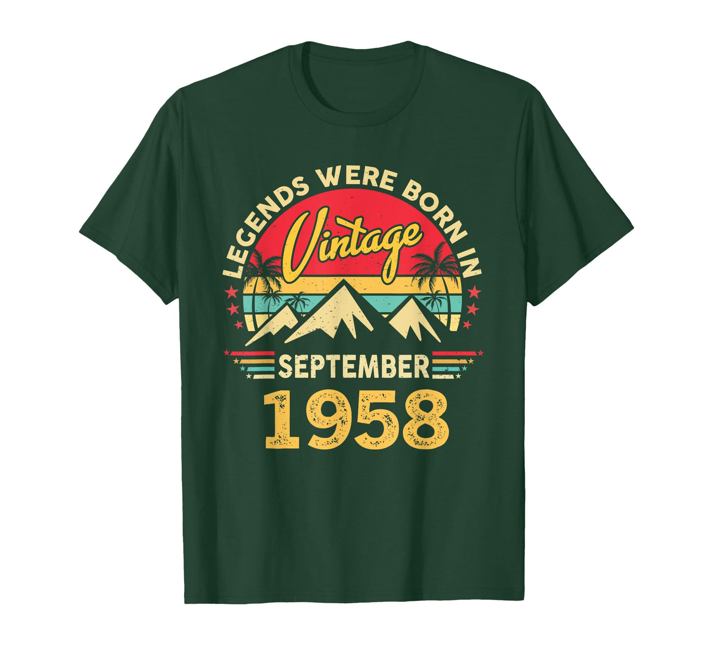 Vintage 67th Birthday Legends Were Born In September 1958 T-Shirt