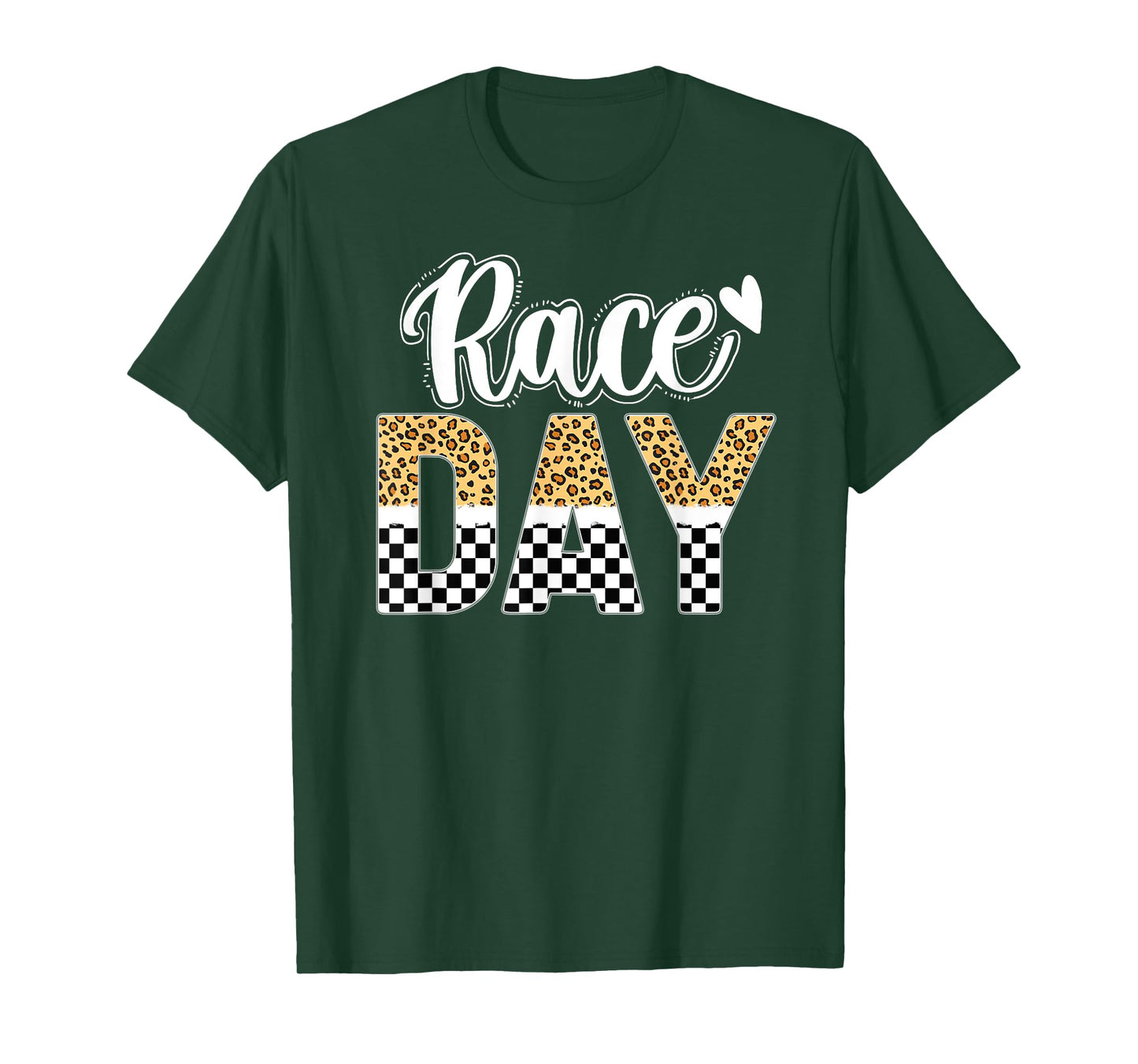 Race Day Leopard Car Race Day Checkered Flag Race Days T-Shirt