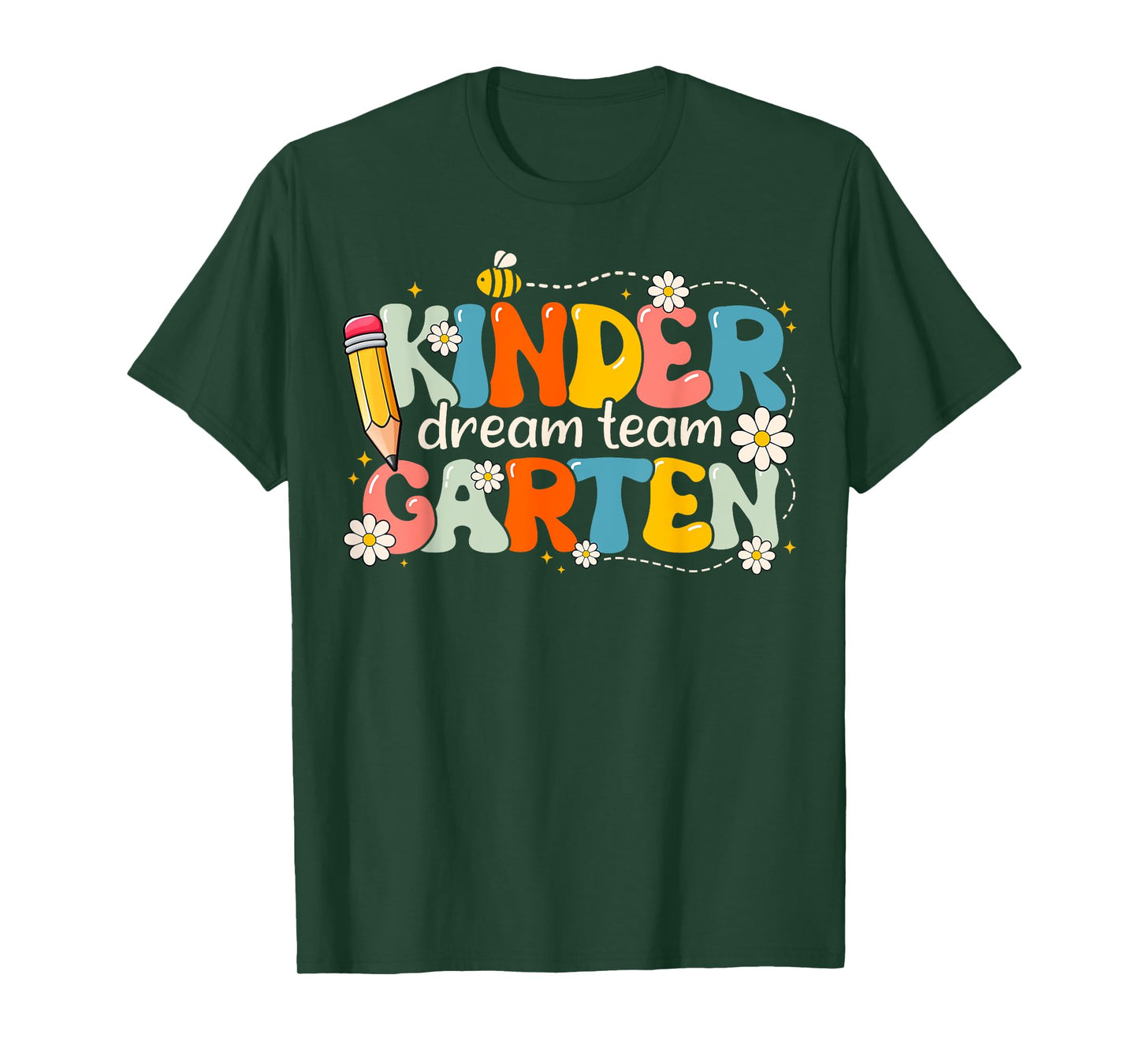 Kindergarten Dream Team Groovy Retro Kinder Back To School T-Shirt