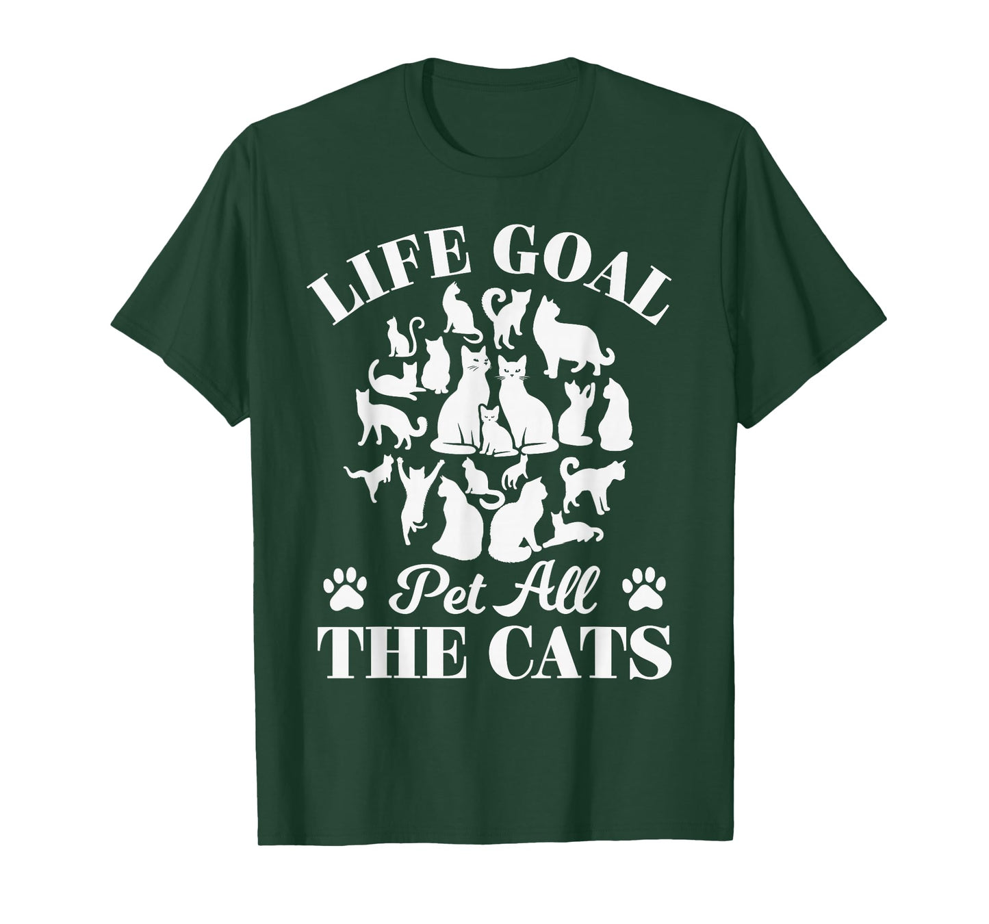Life Goal Pet All The Cats Cat Dad Tshirt Cat Mom Cats Lover T-Shirt