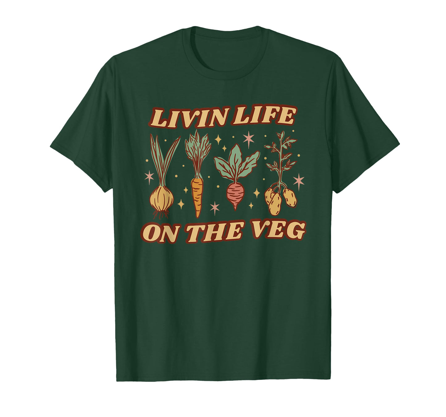LIVIN LIFE ON THE VEG Funny design T-Shirt