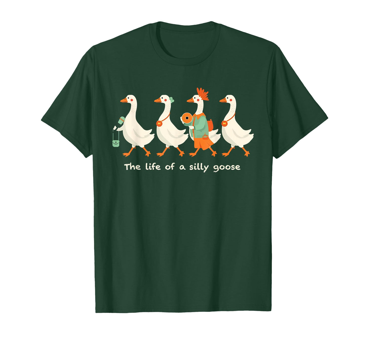 The Life of a Silly Goose Funny Trendy Meme Show Girl Tee T-Shirt