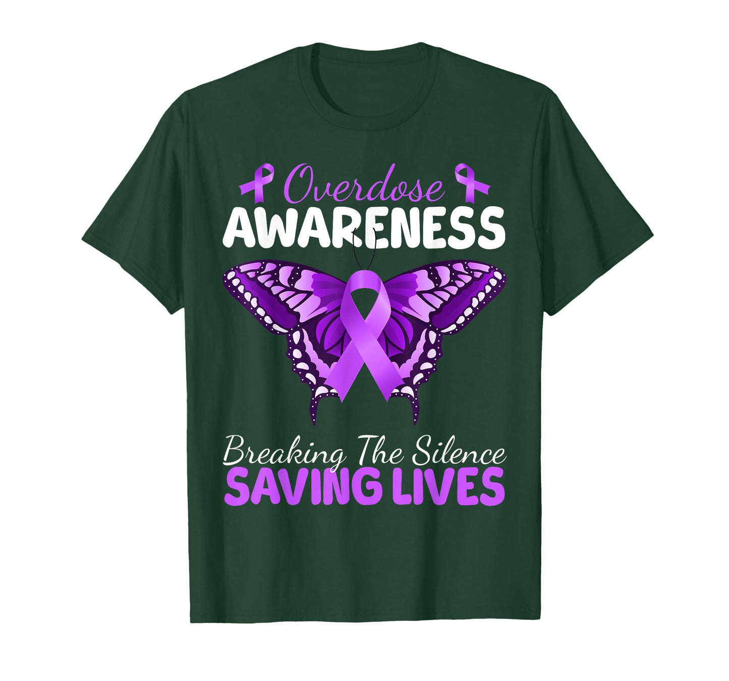 Overdose Awareness Butterfly Breaking Silence Saving Lives T-Shirt
