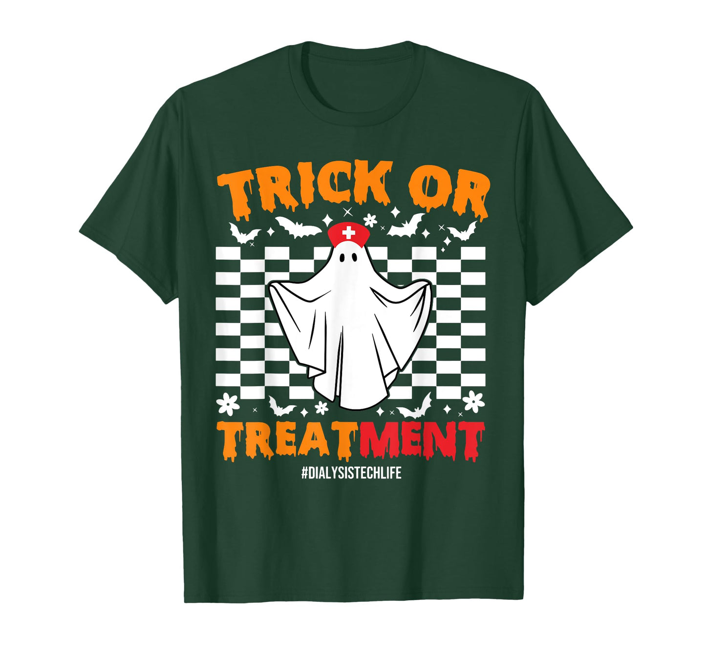 Trick Or Treatment Dialysis Technician Life Ghost Halloween T-Shirt