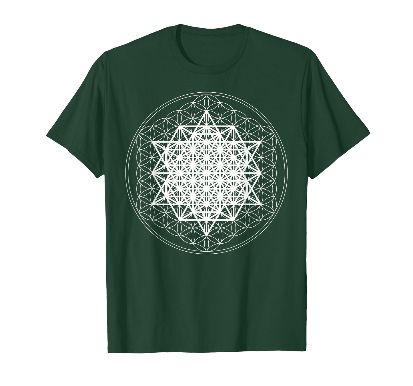 64 Tetrahedron White Sacred Geometry Flower of Life Divine T-Shirt