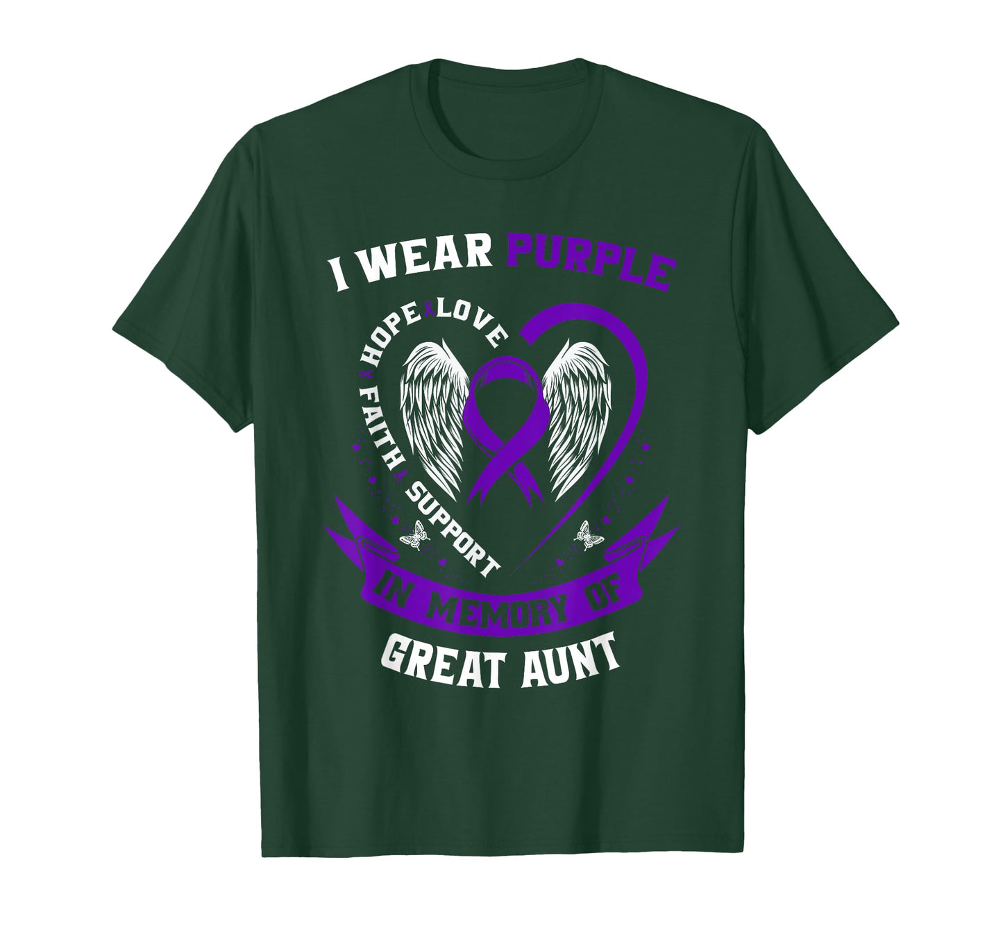 Alzheimers Awareness Products Purple Ribbon Great Aunt Gifts T-Shirt