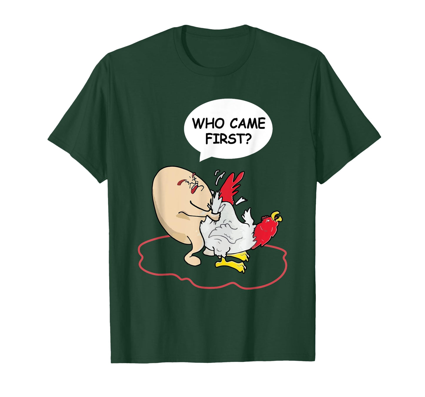 Who Came First Chicken Or Egg Funny Adult Humor T-Shirt