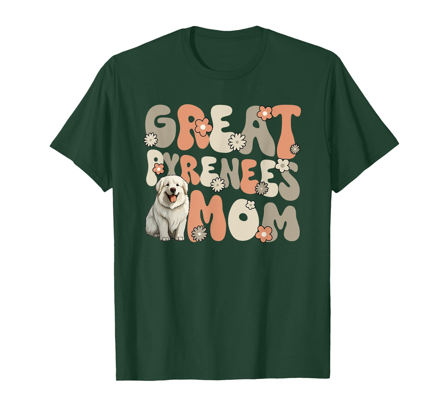 Great Pyrenees Dog Groovy World's Best Great Pyrenees Mom T-Shirt for Men Women Girls Kids