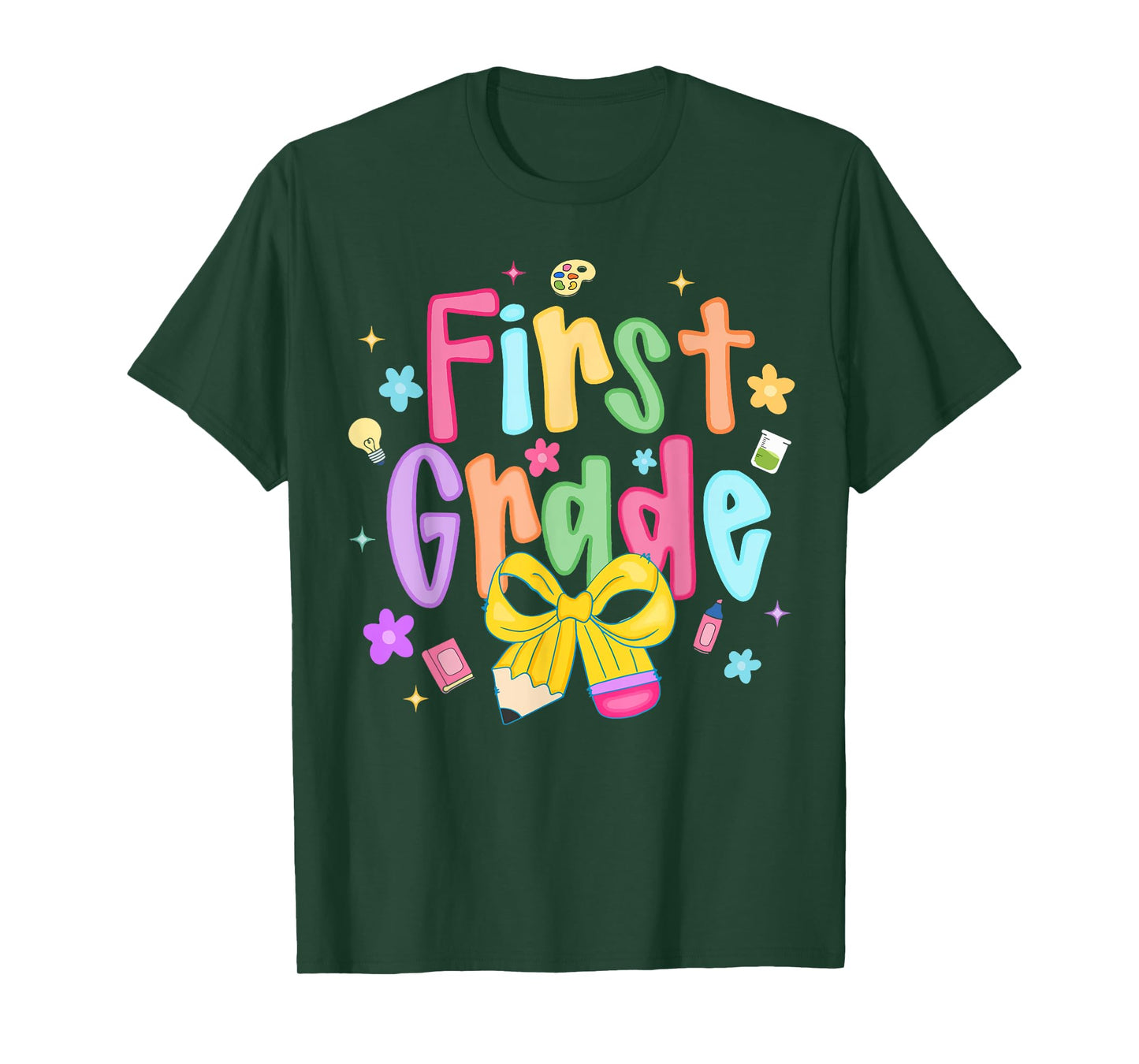 First Grade 1st Back to School Preschool Teacher Girl Kids T-Shirt