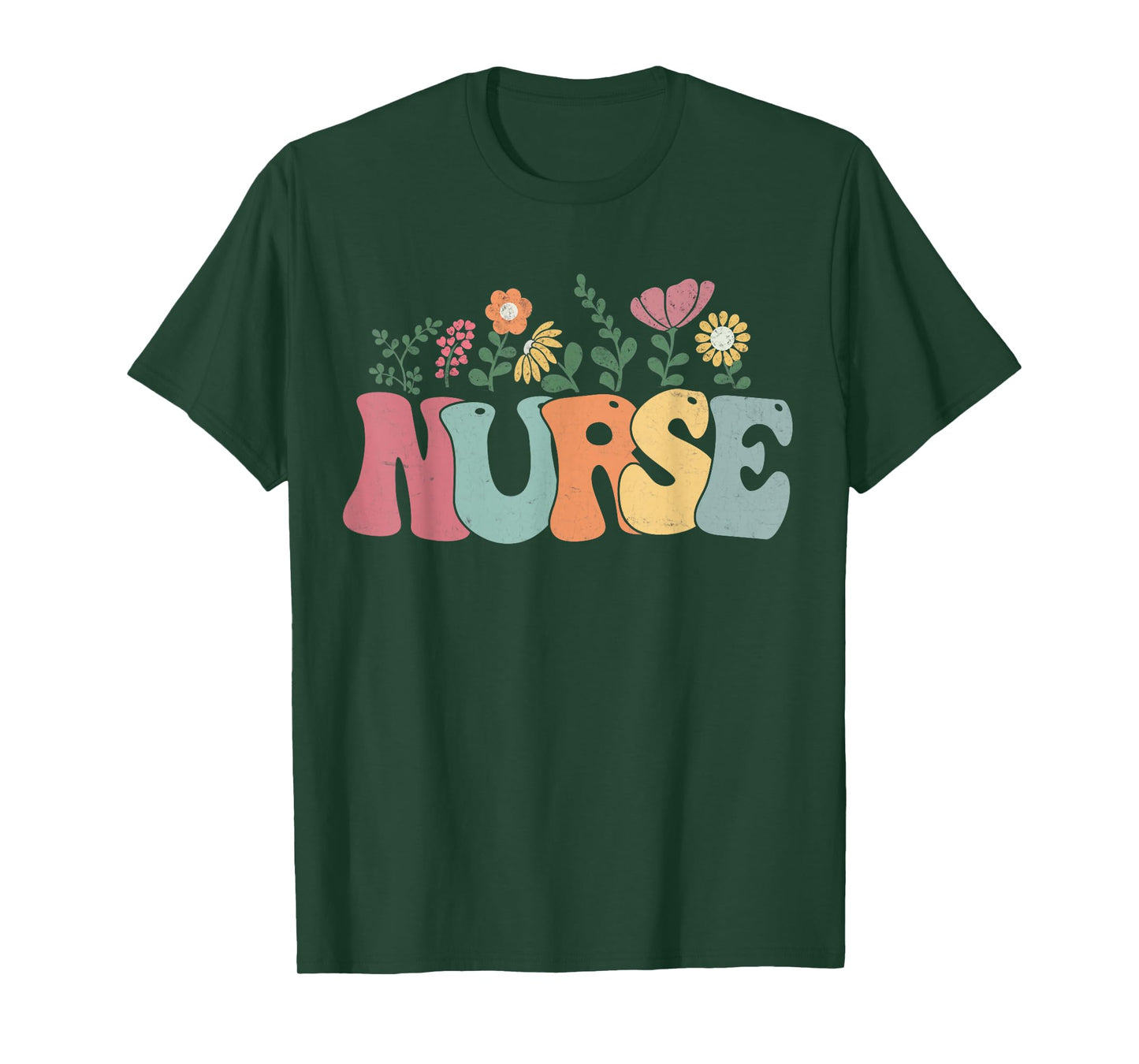 Women Vintage Nurse Flower Retro Nursing Nurse Life T-Shirt