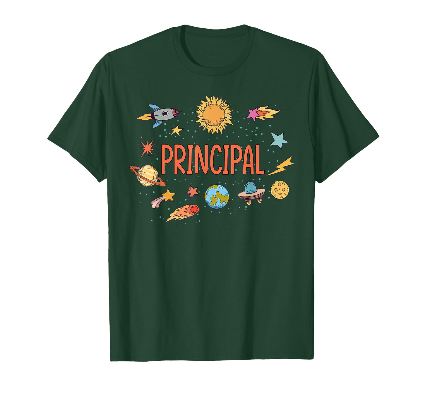 Principal Rocket Blast Off Outer Space Teacher Men Women Kids T-Shirt