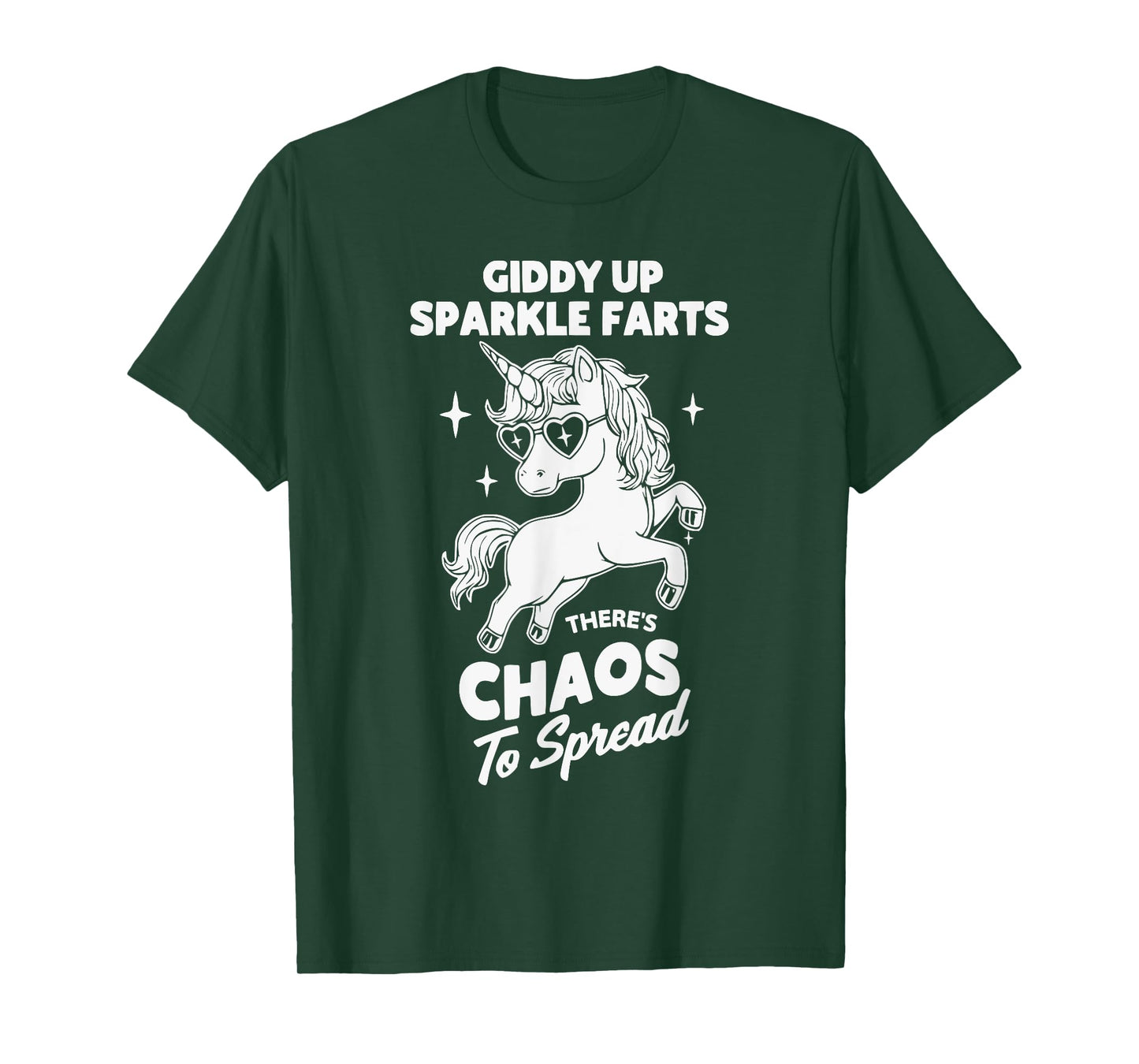 Funny Unicorn Giddy Up Sparkle Farts Chaos Design T-Shirt