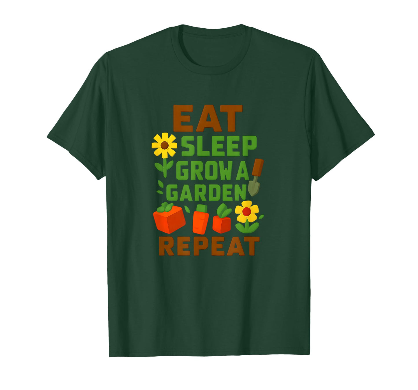 Eat Sleep Grow a Garden Repeat Gamer Style T-Shirt