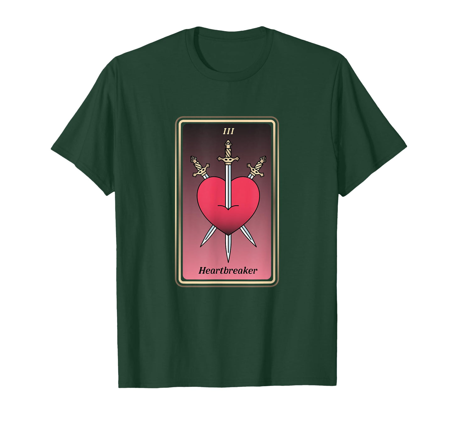 Anti-Valentine Tarot Card Heartbreaker Three Of Swords T-Shirt