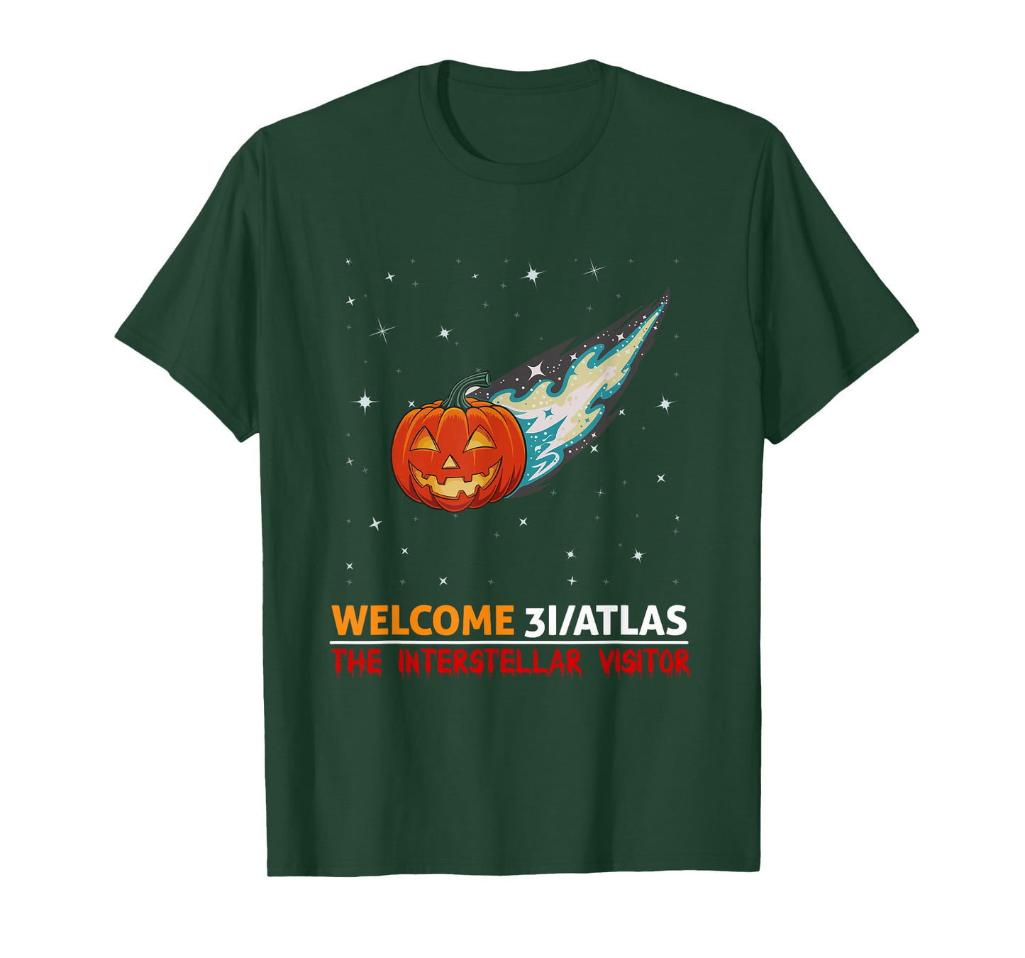 Halloween Pumpkin Comet 3I/Atlas Interstellar Visitor Art T-Shirt