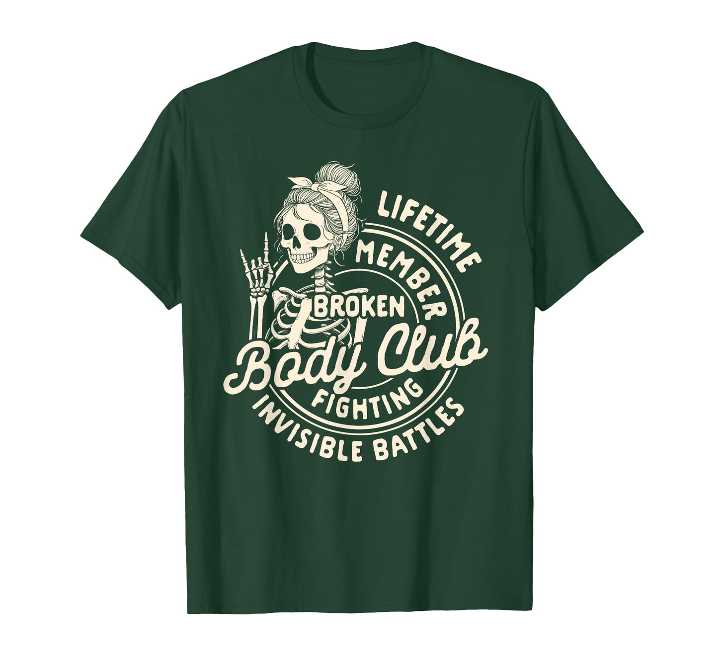 Chronic Illness Spoonie Lifetime Member Broken Body Club T-Shirt