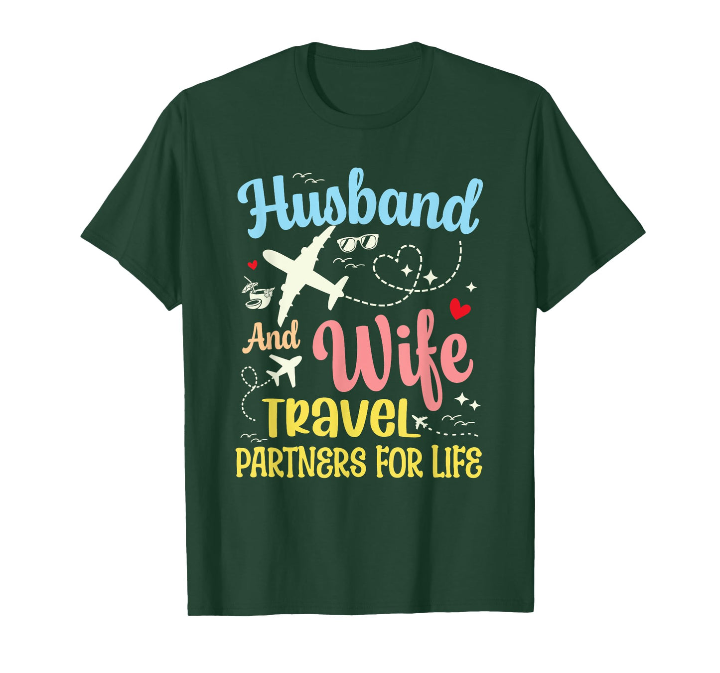 Funny Couple Husband And Wife Travel Partners For Life T-Shirt