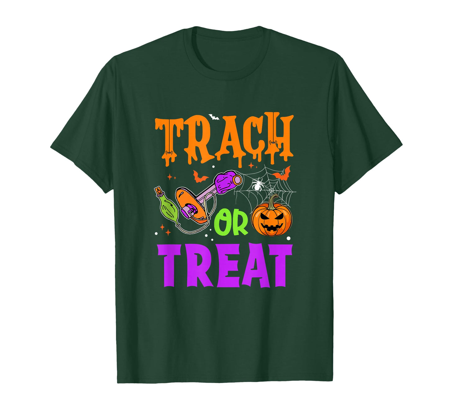 Respiratory Therapist Trach Or Treat Icu Rn Halloween Nurse T-Shirt
