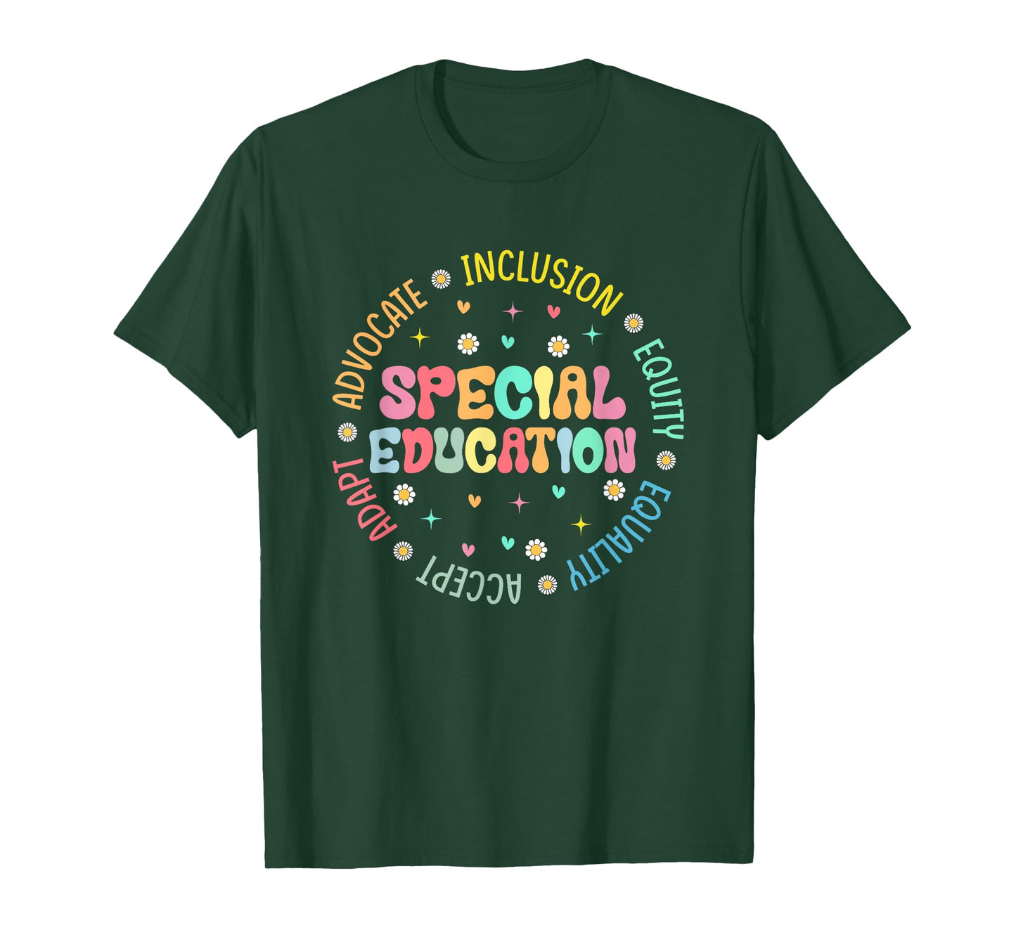 Groovy Wildflower Special Education Teacher Back To School T-Shirt