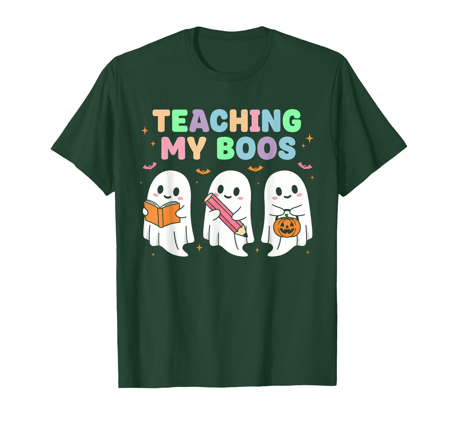Teaching My Boos Spooky Teacher Women Cute Ghost T-Shirt