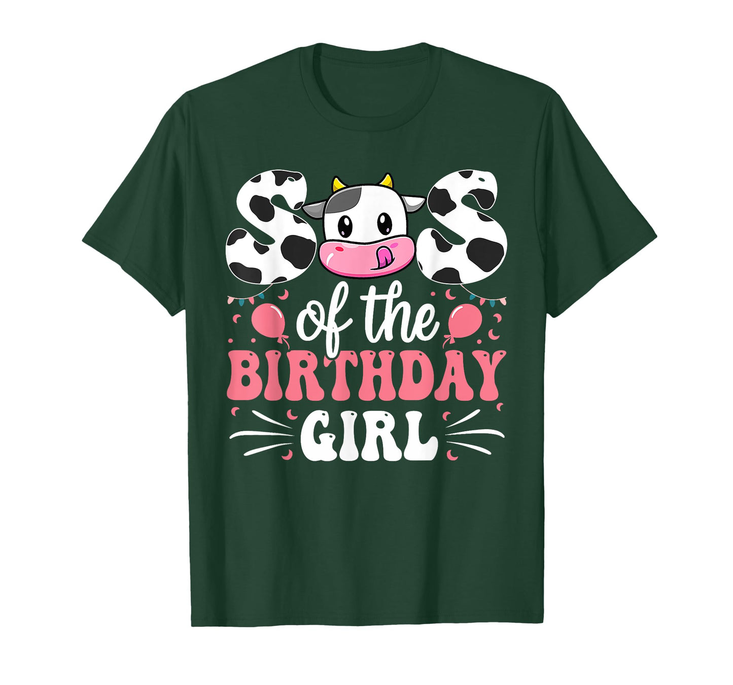 Sister Of The Birthday Girl Cow Family Matching 1st Birthday T-Shirt